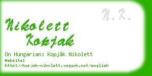 nikolett kopjak business card